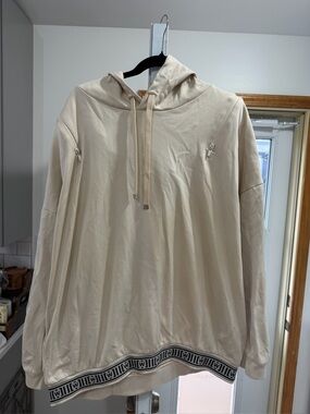 Wolford Cream Crewneck Hoodie with Contrast Hem